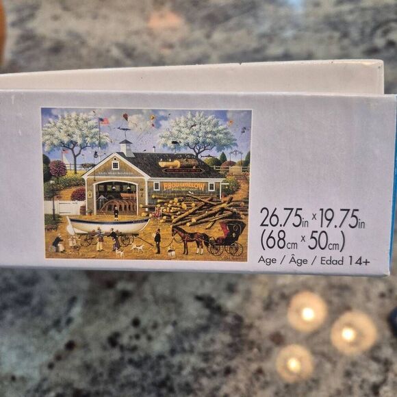 Buffalo Games Charles Wysocki Dahlia Makes A Dory Deal 1000 pc Jigsaw Puzzle, Bo - Picture 2 of 11